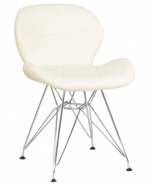 Стул обеденный DOBRIN BUTTERFLY CHROME, ножки хром, цвет кремовый в Салехарде - salekhard.ok-mebel.com | фото