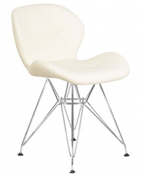 Стул обеденный DOBRIN BUTTERFLY CHROME, ножки хром, цвет кремовый в Салехарде - salekhard.ok-mebel.com | фото 2