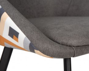 Стул обеденный DOBRIN MARKUS, ЭМАЛЬ ЧЕРНЫЙ МУАР ткань Candy Graphite+Escada Ochre в Салехарде - salekhard.ok-mebel.com | фото 7