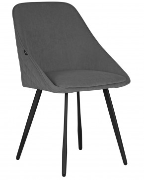 Стул обеденный DOBRIN STELLA, ЭМАЛЬ ЧЕРНЫЙ МУАР велюр Catania Stone в Салехарде - salekhard.ok-mebel.com | фото