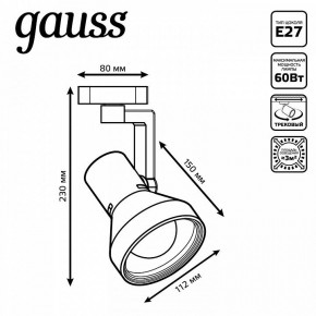 Светильник на штанге Gauss Track Light TR005 в Салехарде - salekhard.ok-mebel.com | фото 6