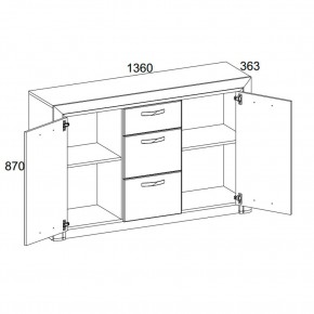 Тумба 2D3S, OLIVIA, цвет вудлайн крем/дуб анкона в Салехарде - salekhard.ok-mebel.com | фото 2