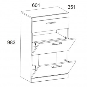 Тумба для обуви 2D1S, OSKAR , цвет дуб Санремо в Салехарде - salekhard.ok-mebel.com | фото 5