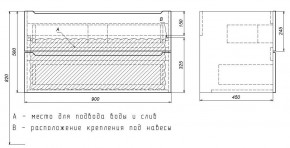 Тумба под раковину Uperwood Tanos 90 см, подвесная, черная матовая в Салехарде - salekhard.ok-mebel.com | фото 7
