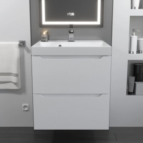 Тумба с раковиной Uperwood Tanos 50 см, подвесная, белая матовая в Салехарде - salekhard.ok-mebel.com | фото 10