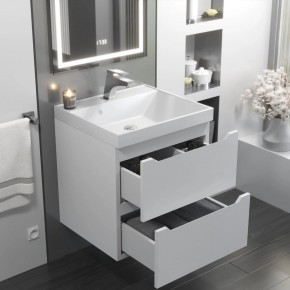 Тумба с раковиной Uperwood Tanos 50 см, подвесная, белая матовая в Салехарде - salekhard.ok-mebel.com | фото 11