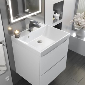 Тумба с раковиной Uperwood Tanos 50 см, подвесная, белая матовая в Салехарде - salekhard.ok-mebel.com | фото 9