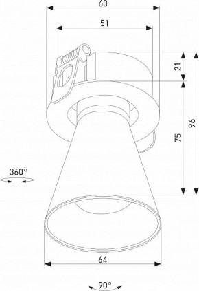 Встраиваемый светильник Elektrostandard Bell 25097/LED 8W 3000K черный в Салехарде - salekhard.ok-mebel.com | фото 5